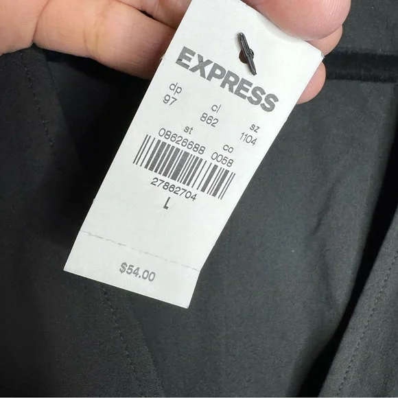 New Express Black V-Neck Wrap Flutter Sleeve Classy Preppy Minimalist Top Size L - Picture 8 of 8